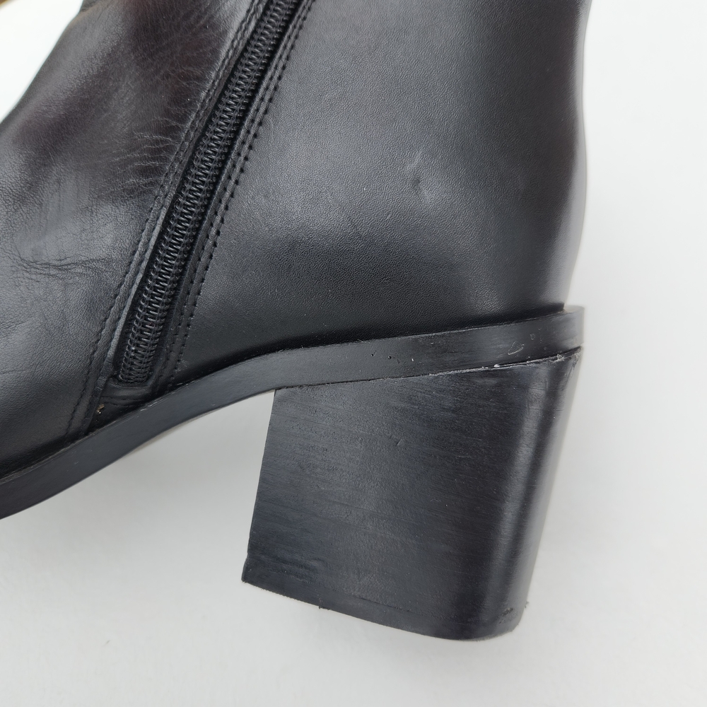 Vince Camuto Kelmi Leather Black Ankle Booties Size 8.5 - Picture 10 of 15